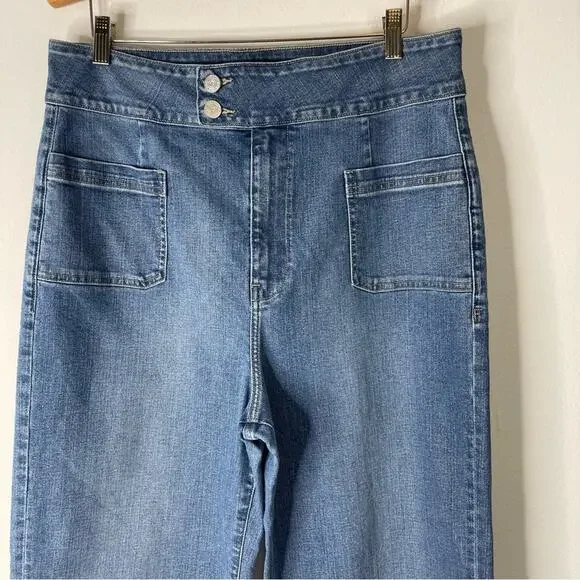 Frame blue Le Hardy wide leg high waisted trouser jeans 32 - Picture 2 of 7